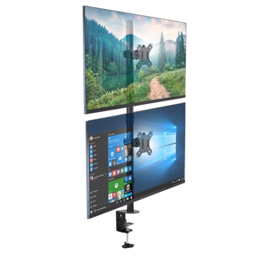 Desk Setup Dual Monitor - Vertical Dual Monitor Mount for Office