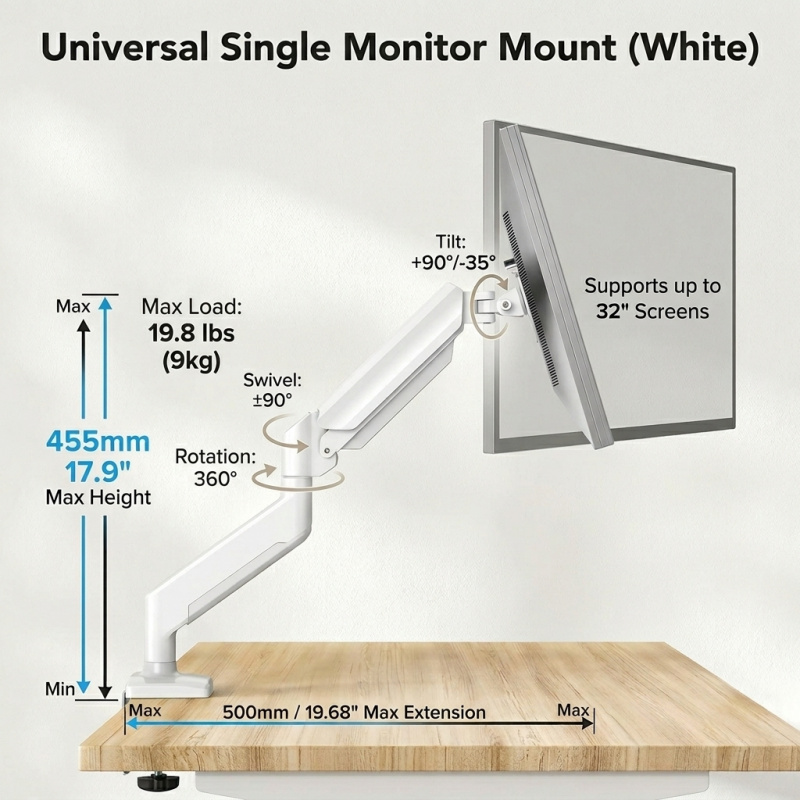 Desk Setup Monitor Arm - Universal Monitor Arm & Brazo Para