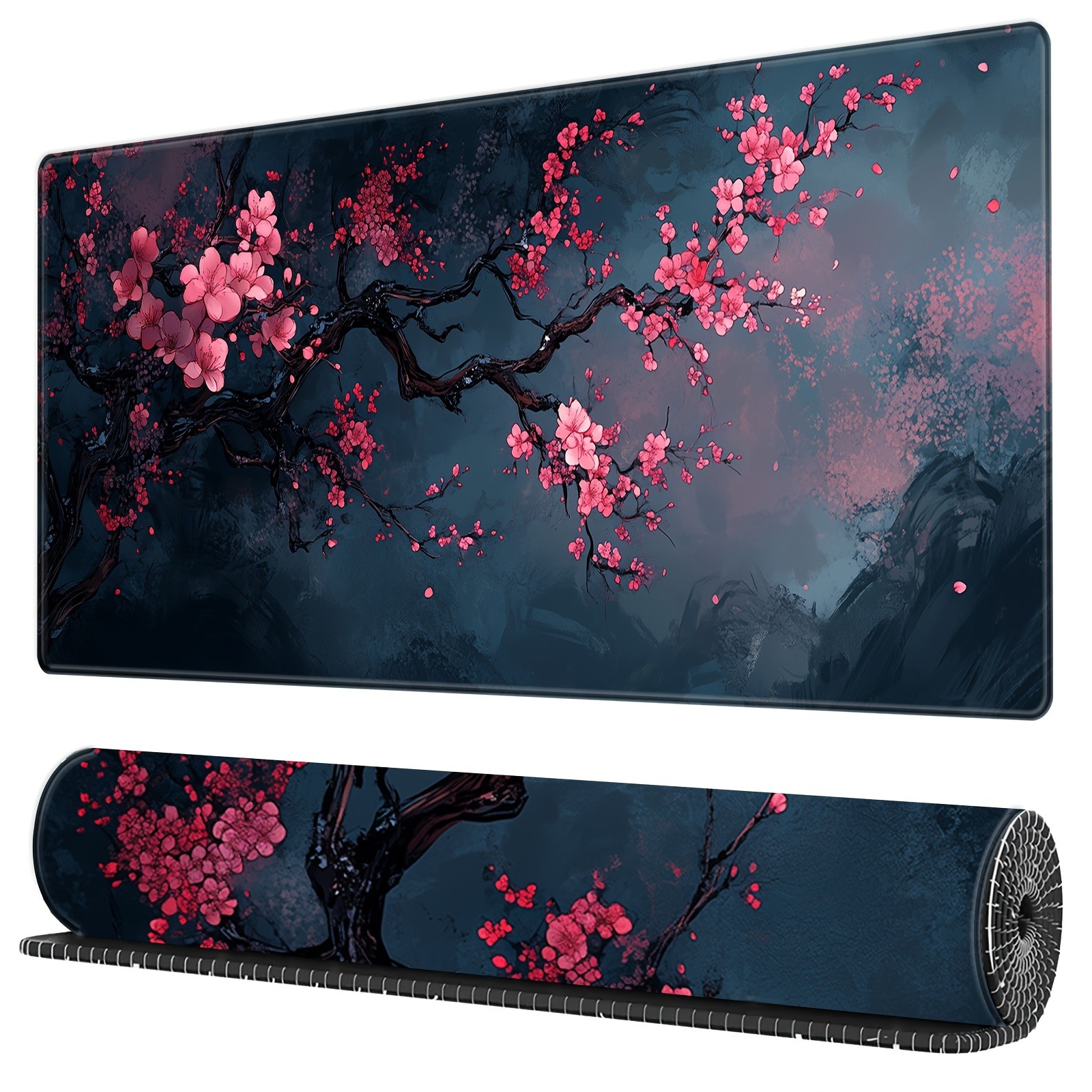 Desk Setup Carpet - Night Cherry Blossom gaming mouse pad,