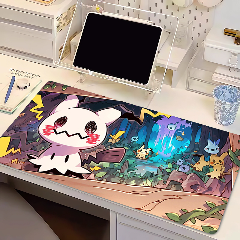 Desk Setup Carpet - Natural Rubber Mouse Pad Pokemon Mimikyu