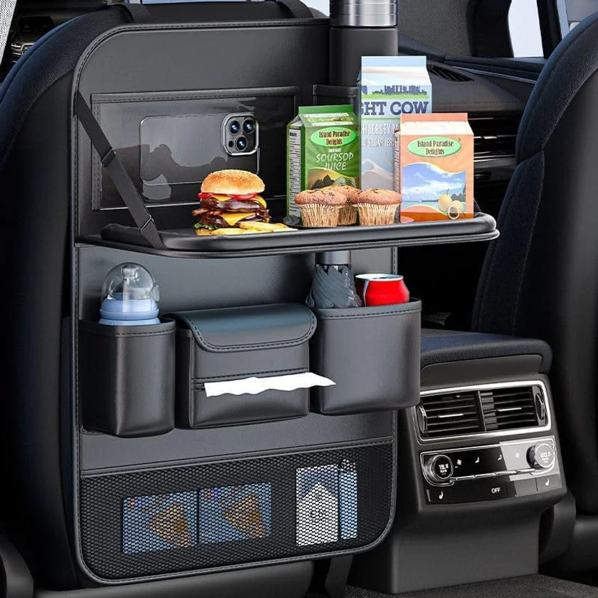 Desk Setup Essentials - Car Seat Back Storage Bag 6-Pocket