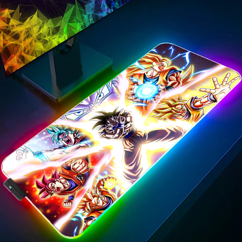 Desk Setup Carpet - LED Mouse pad Dragon Ball Computer