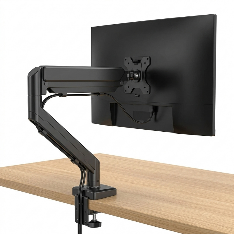 Desk Setup Monitor Arm - Universal Monitor Arm Gas Spring Single