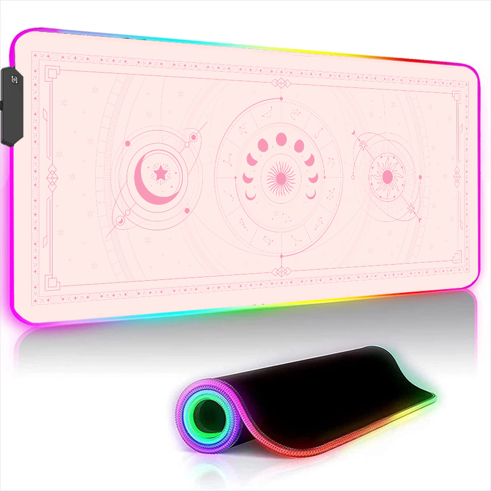 Desk Setup In Office - Pc Gamer Xxl Mouse Pad Oracle-pink