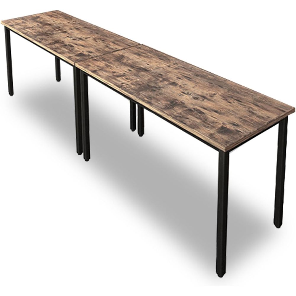 Desk Setup In Office - Rustic Brown 4-8 Person Meeting Table,