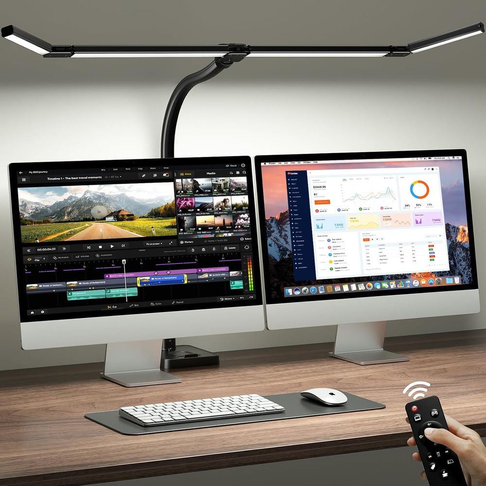 42-inch LED Desk Lamp with Adj - Desk Setup Dual Monitor avis et prix