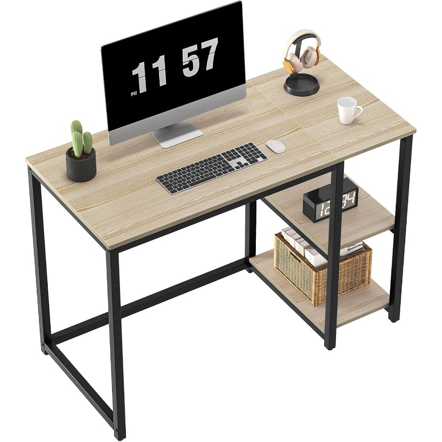 40'' Oak Computer Desk with Sh - Desk Setup Oak avis et prix