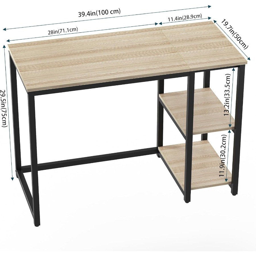 40'' Oak Computer Desk with Sh - Desk Setup Oak avis et prix
