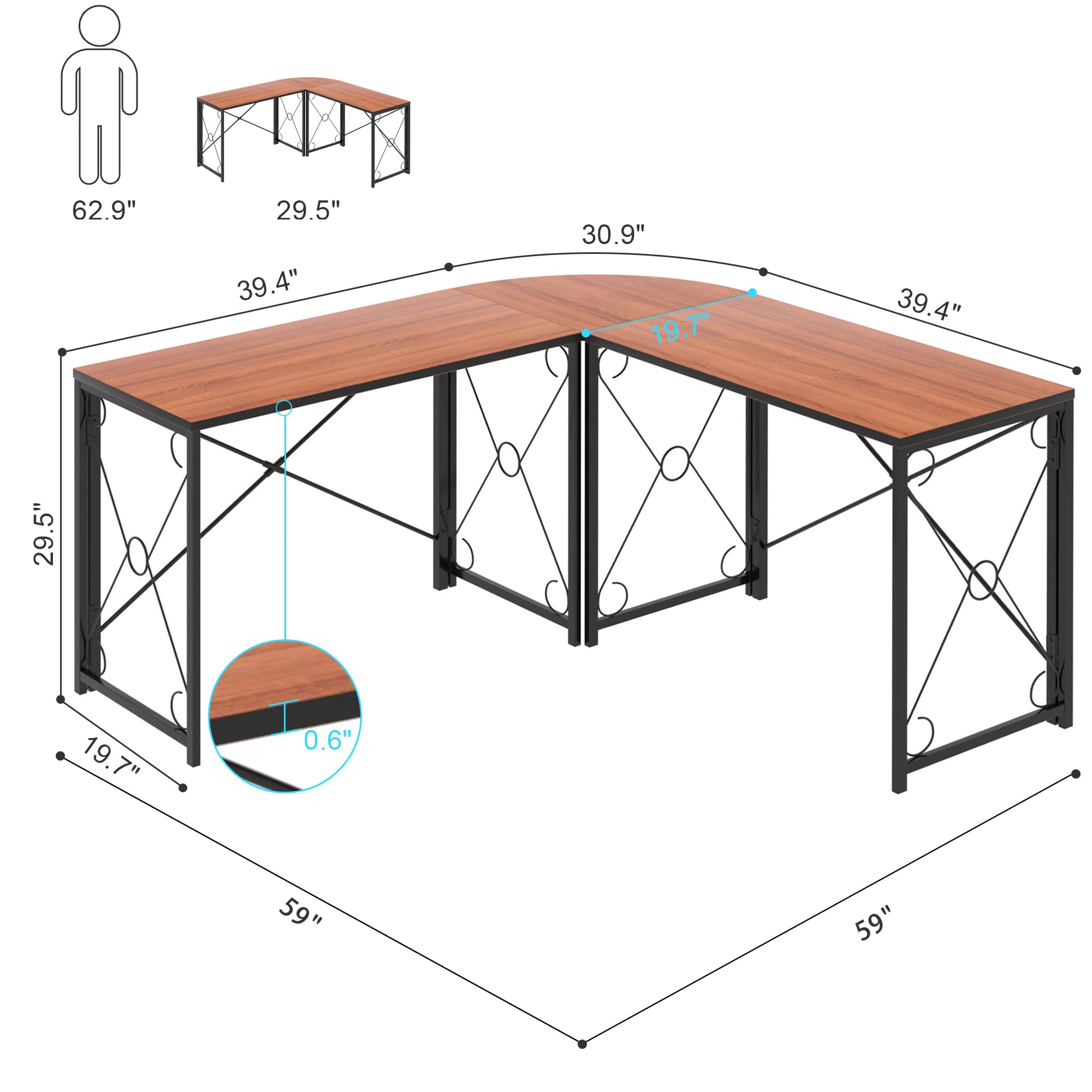L-Shaped Computer Desk With Me - Desk Setup Dual Monitor avis et prix