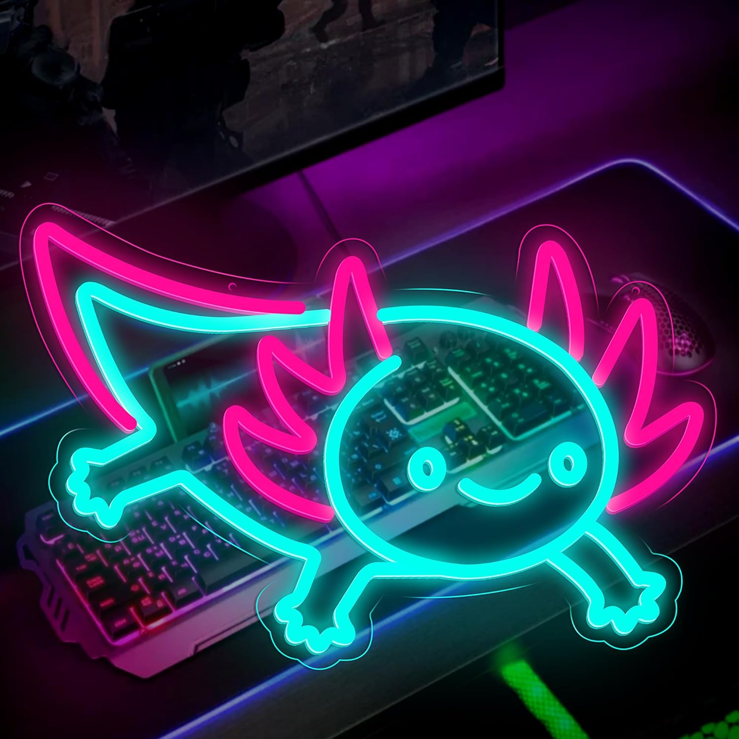 Axolotl Dragon Neon Sign Dimma - Desk Setup Studio avis et prix