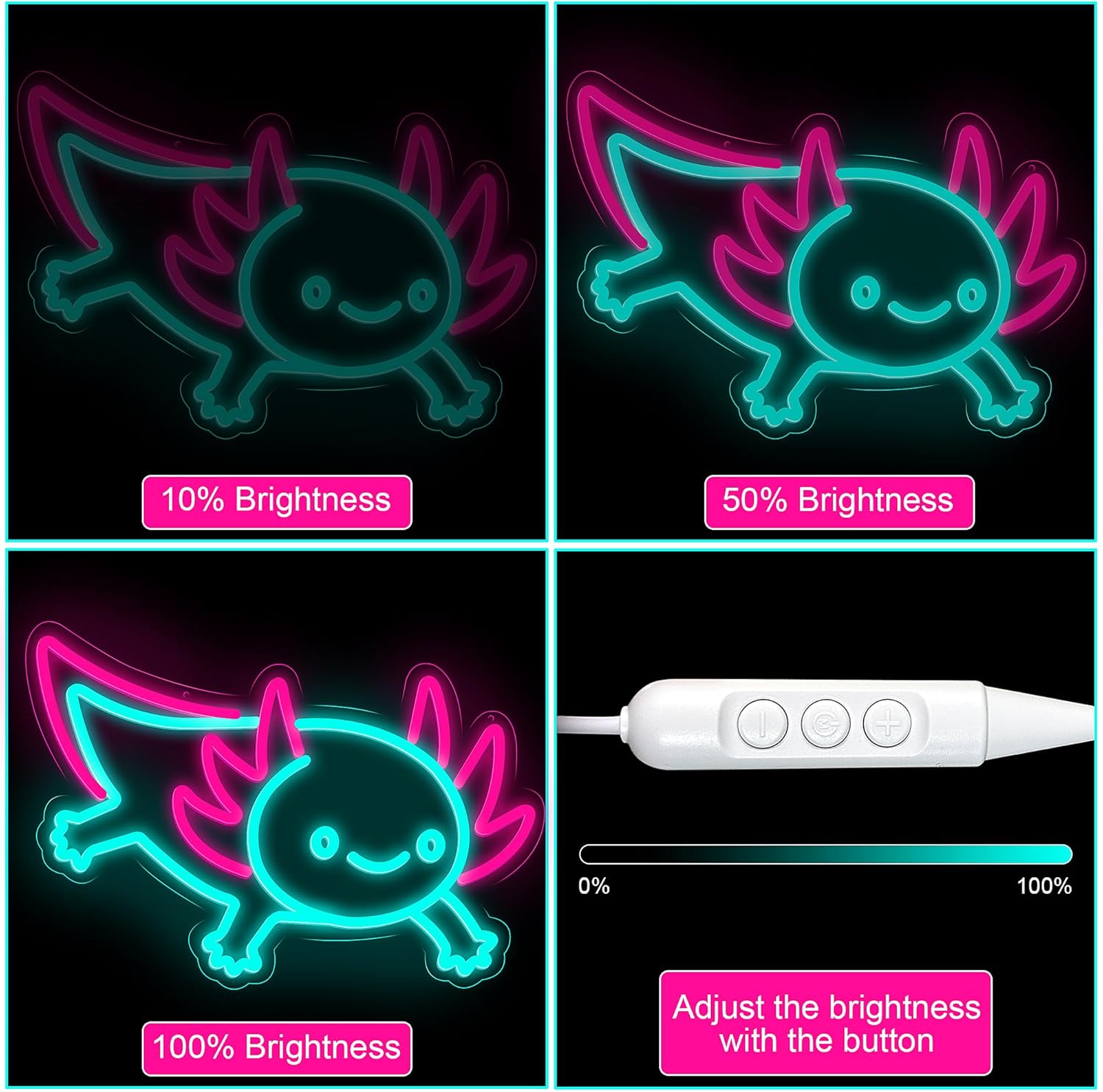 Axolotl Dragon Neon Sign Dimma - Desk Setup Studio avis et prix