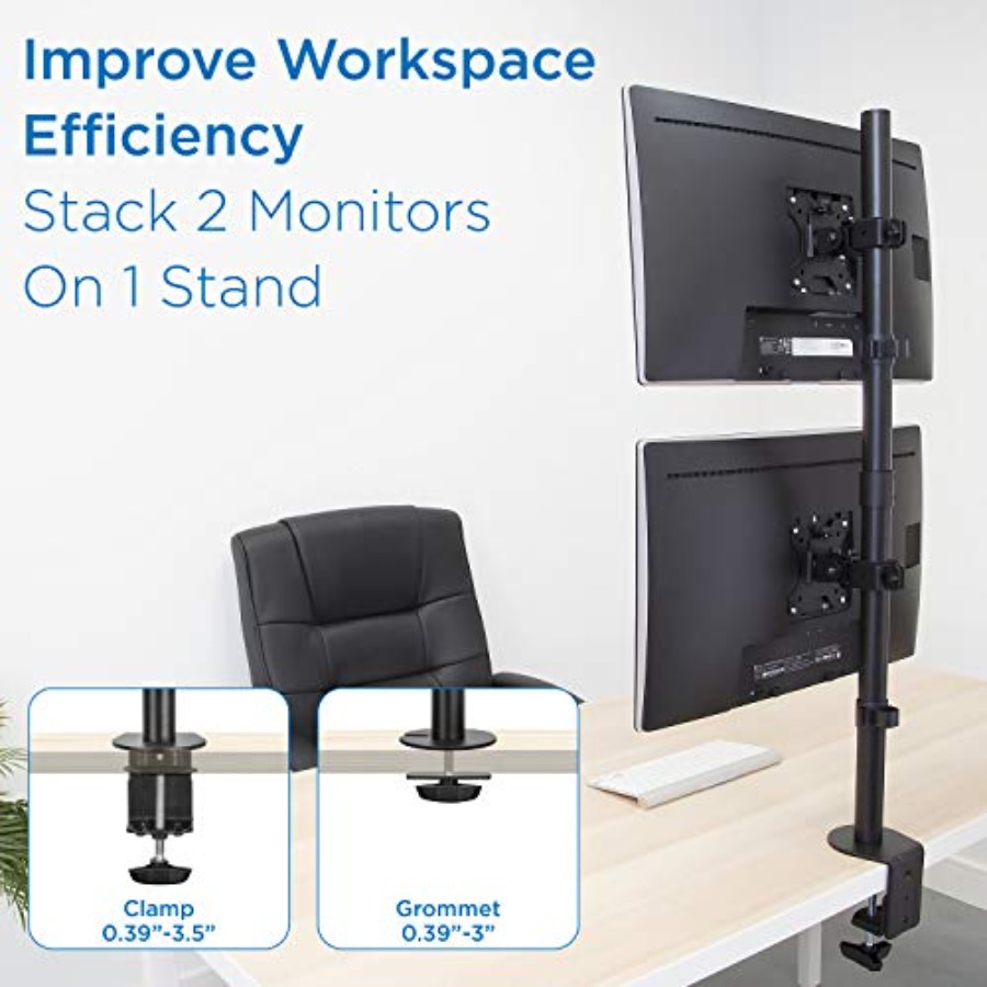 Vertical Dual Monitor Mount fo - Desk Setup Dual Monitor avis et prix