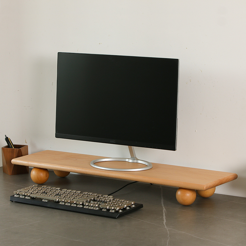 Natural Wood Desktop Riser Dua - Desk Setup Dual Monitor avis et prix