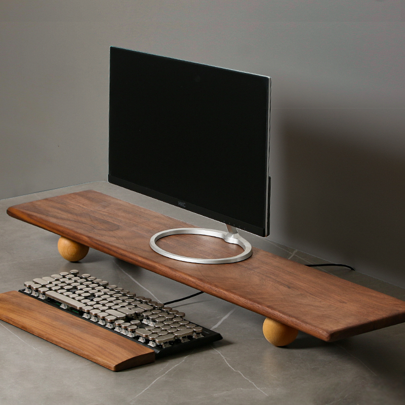 Natural Wood Desktop Riser Dua - Desk Setup Dual Monitor avis et prix