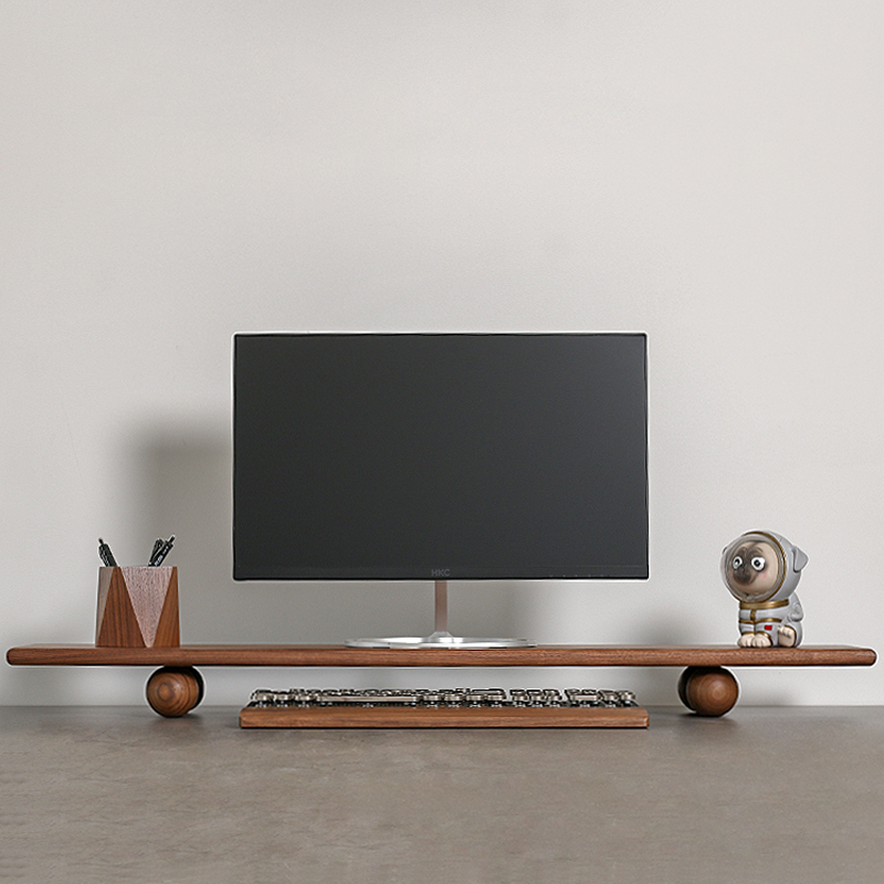 Natural Wood Desktop Riser Dua - Desk Setup Dual Monitor avis et prix