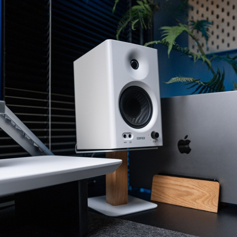 Walnut / Oak Wood Speaker Stan - Desk Setup Oak avis et prix