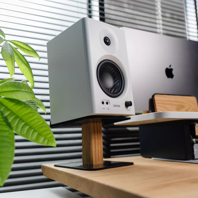 Walnut / Oak Wood Speaker Stan - Desk Setup Oak avis et prix