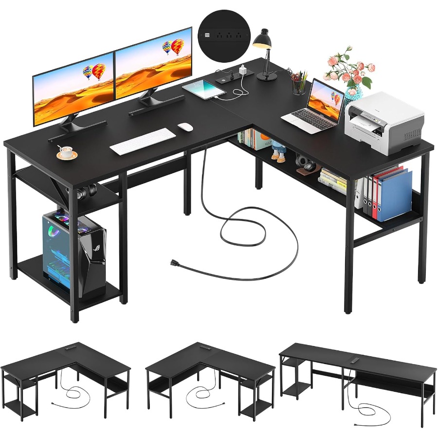 Reversible L Shaped Desk with  - Desk Setup In Office avis et prix