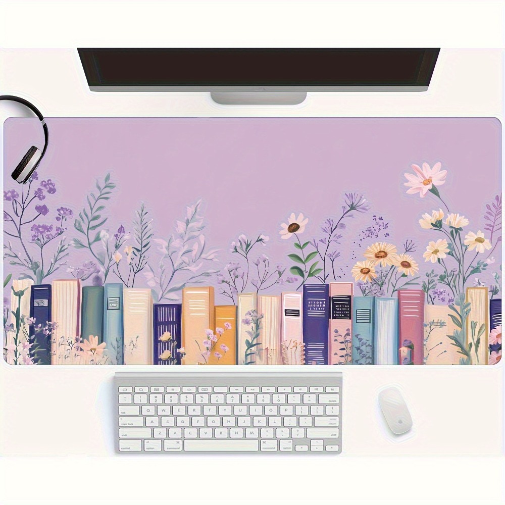 Literary Floral Books Mouse Pa - Desk Setup Books avis et prix
