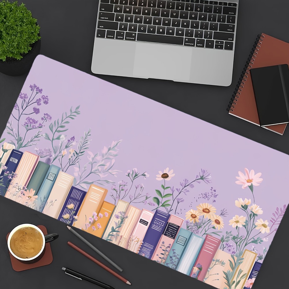 Literary Floral Books Mouse Pa - Desk Setup Books avis et prix