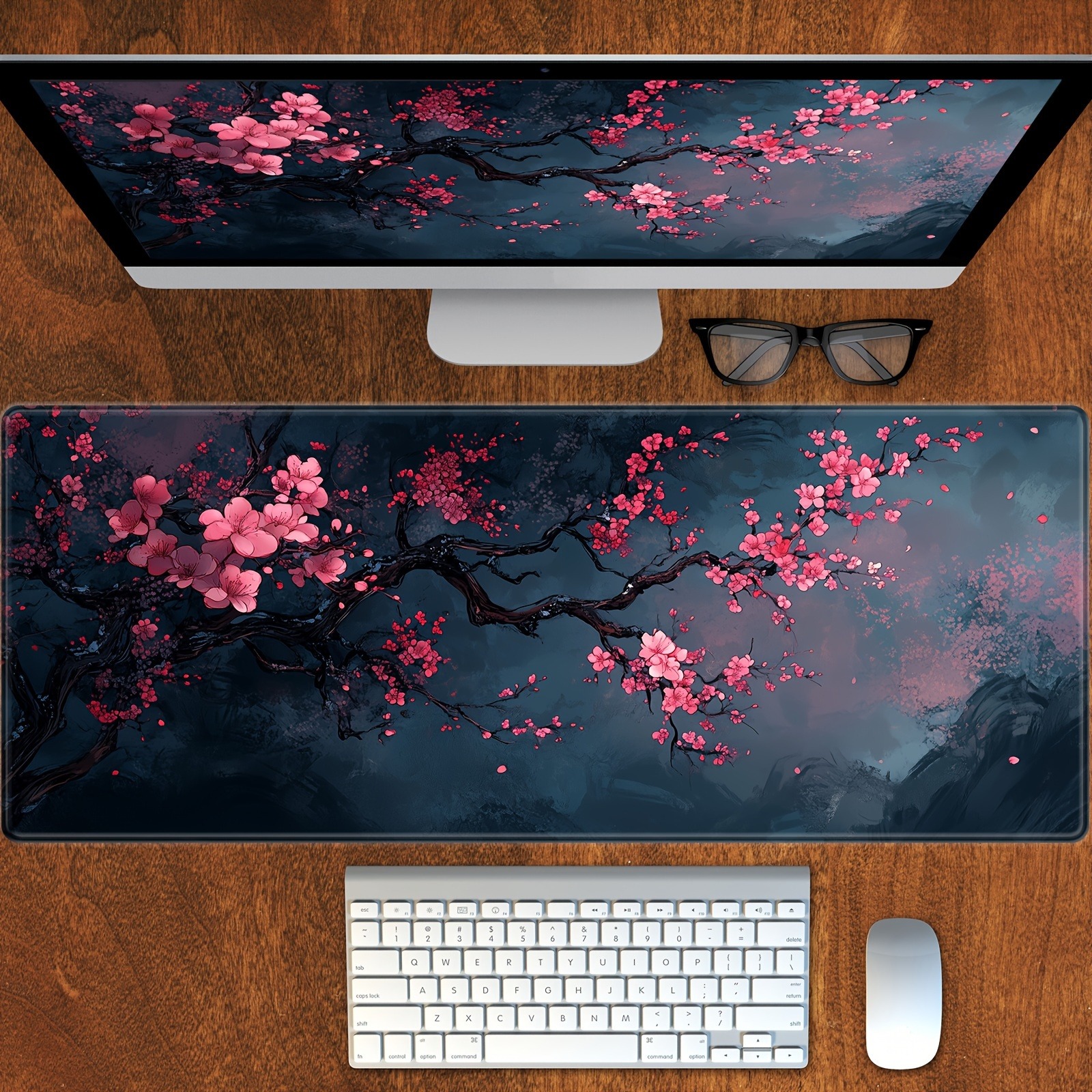 Night Cherry Blossom gaming mo - Desk Setup Carpet avis et prix