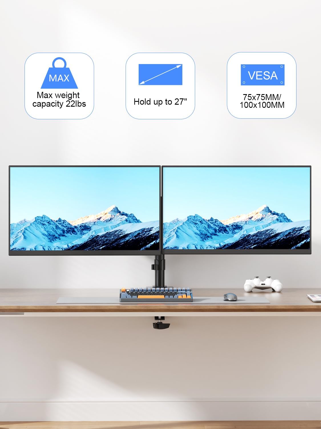 Dual Monitor Desk Mount, Adjus - Desk Setup Monitor Arm avis et prix