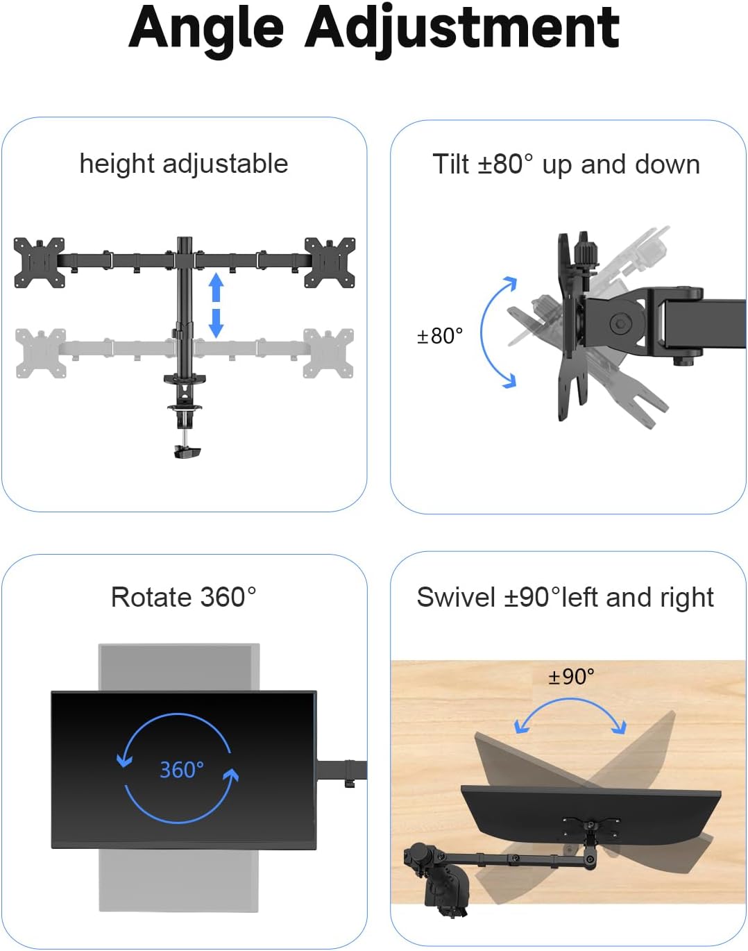 Dual Monitor Desk Mount, Adjus - Desk Setup Monitor Arm avis et prix