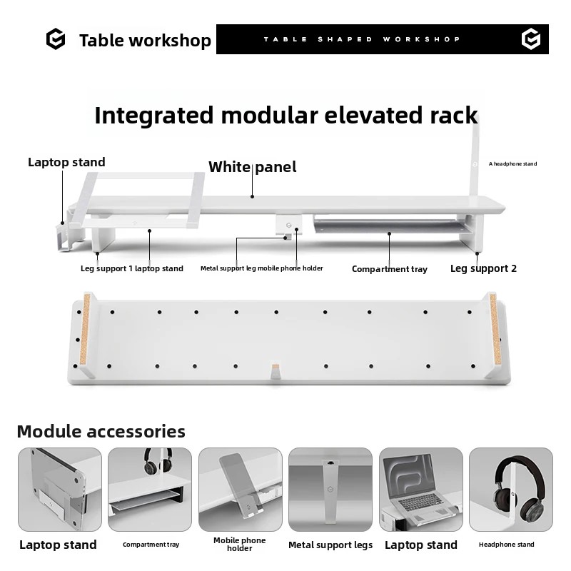 ‌Modular White Monitor Riser S - Desk Setup Ergonomics avis et prix