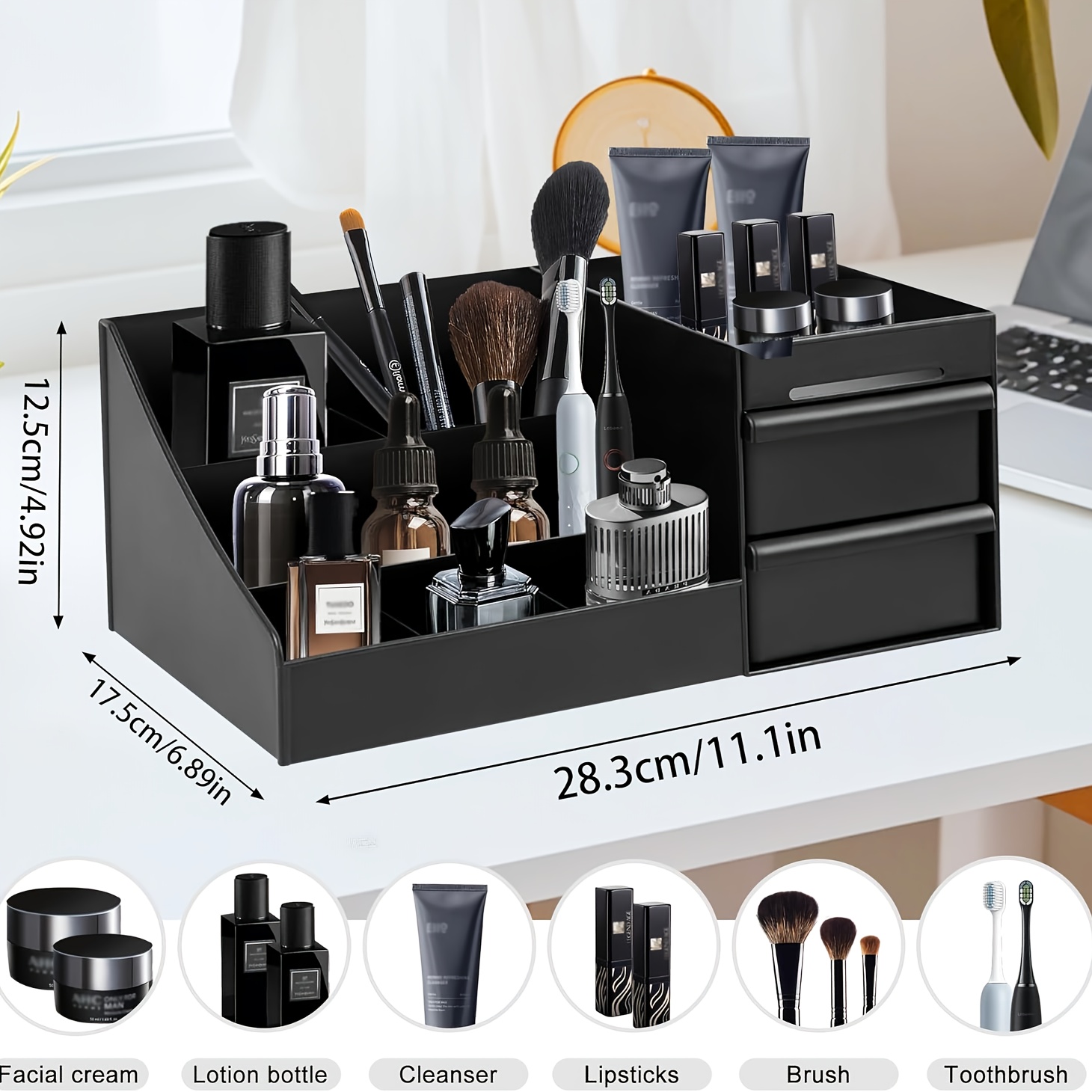 Desktop Cosmetic Organizer wit - Desk Setup Essentials avis et prix