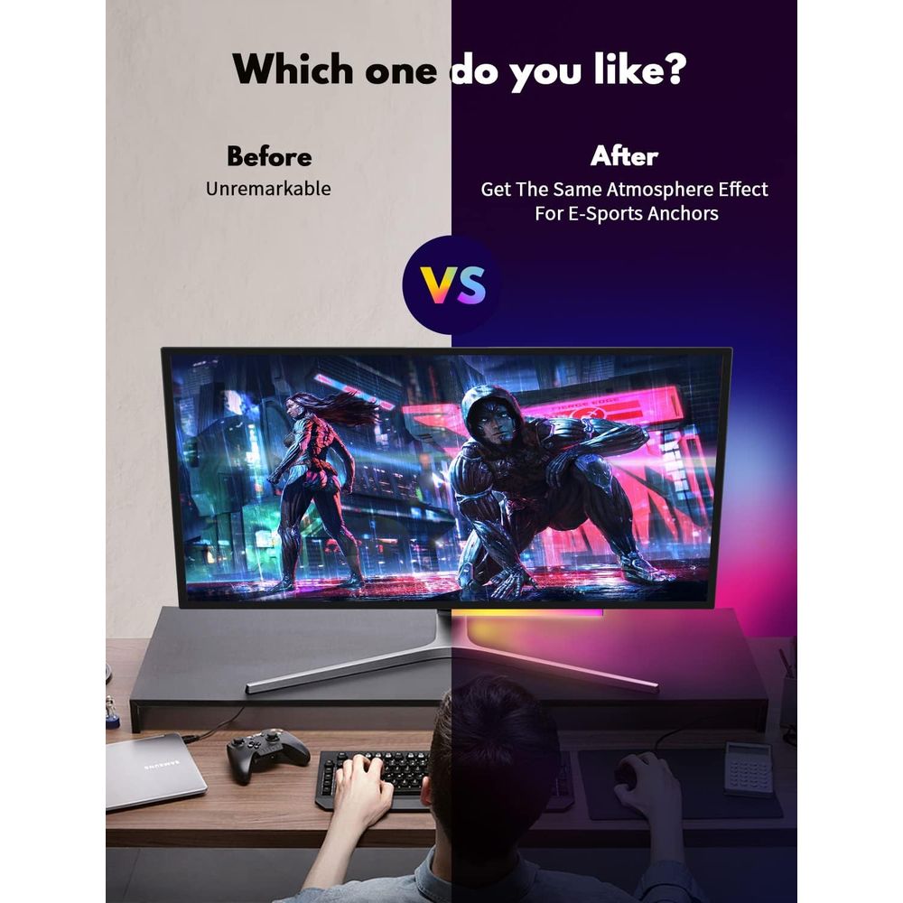 12 5V USB-Powered RGB Light Ba - Desk Setup Options avis et prix