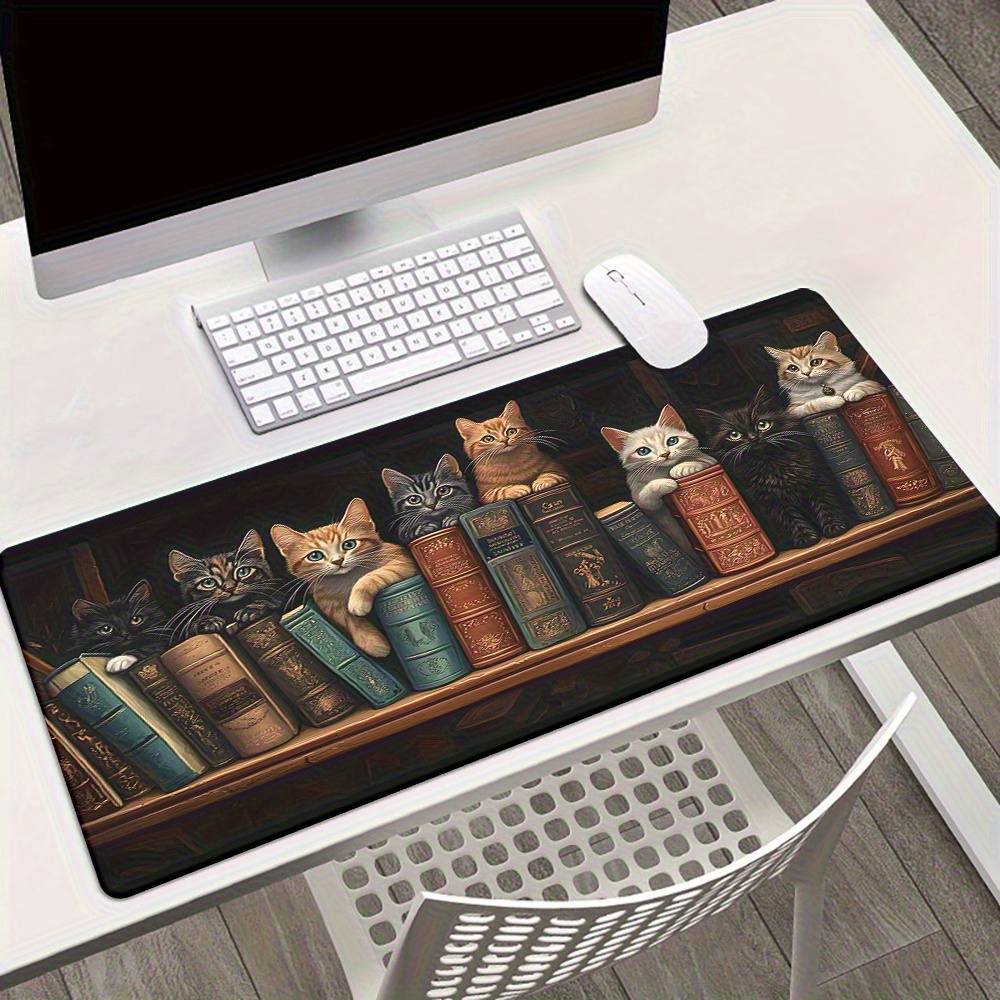 Cute Cats on Books Mouse Pad O - Desk Setup Books avis et prix