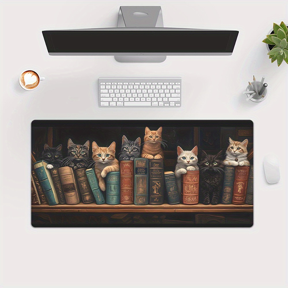 Cute Cats on Books Mouse Pad O - Desk Setup Books avis et prix
