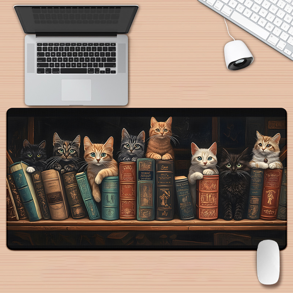 Cute Cats on Books Mouse Pad O - Desk Setup Books avis et prix