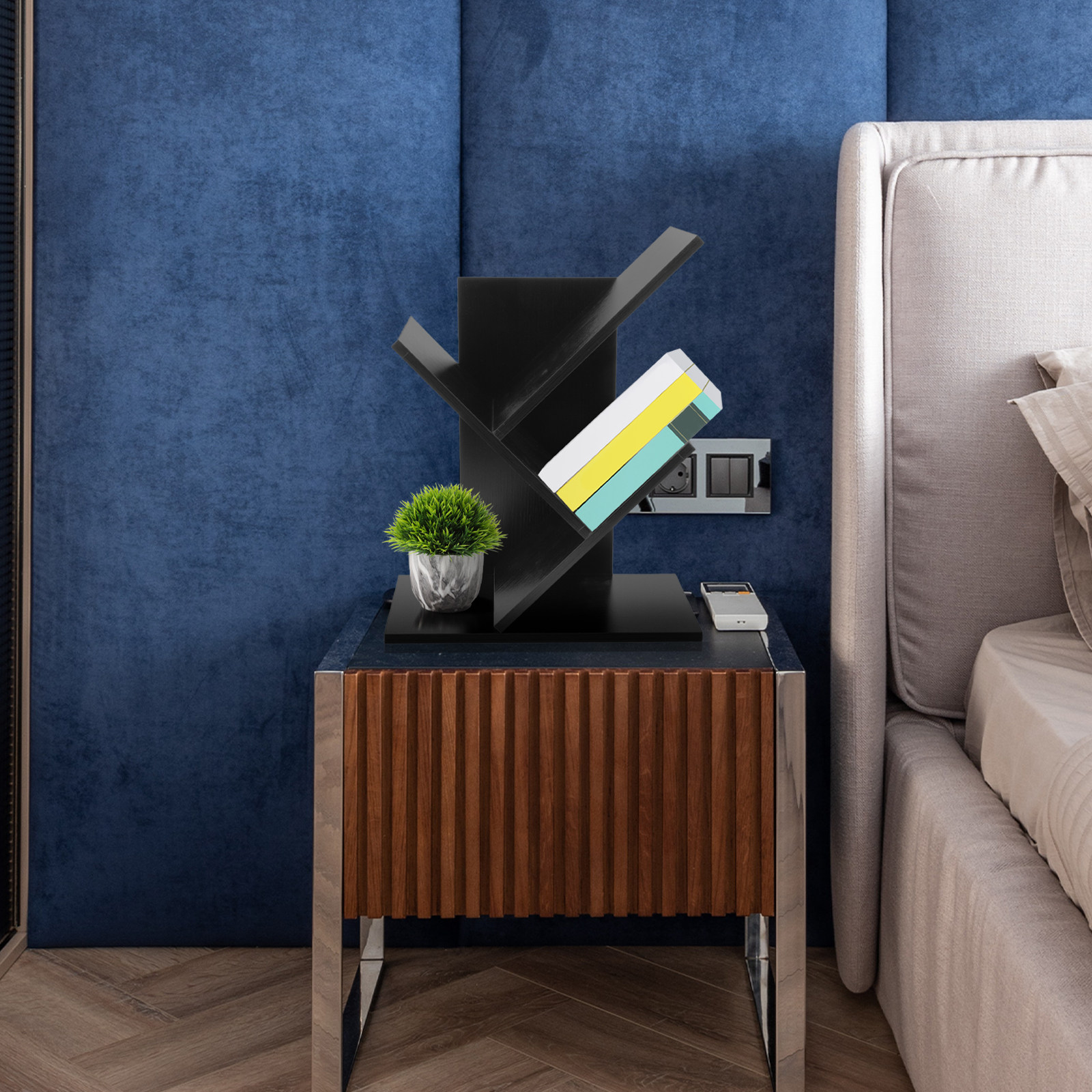 Wood Desktop Bookshelf Storage - Desk Setup Books avis et prix