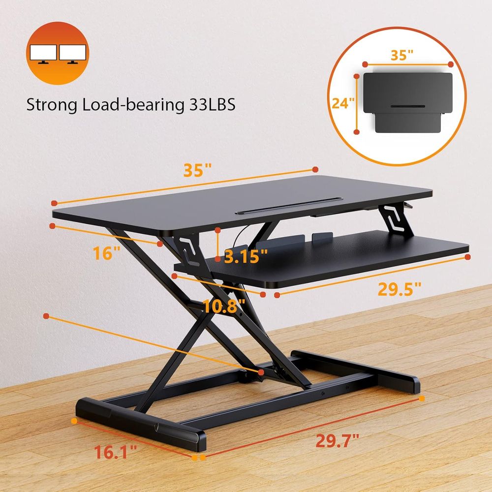 Height-Adjustable Standing Des - Desk Setup Dual Monitor avis et prix