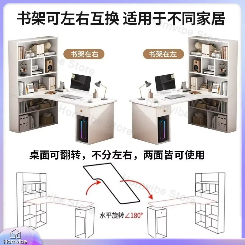 L Shaped Computer Desk with Bo - Desk Setup Dual Monitor avis et prix