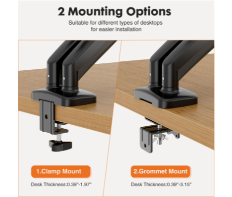 Dual Monitor Stand Arm, Gas Sp - Desk Setup Monitor Arm avis et prix