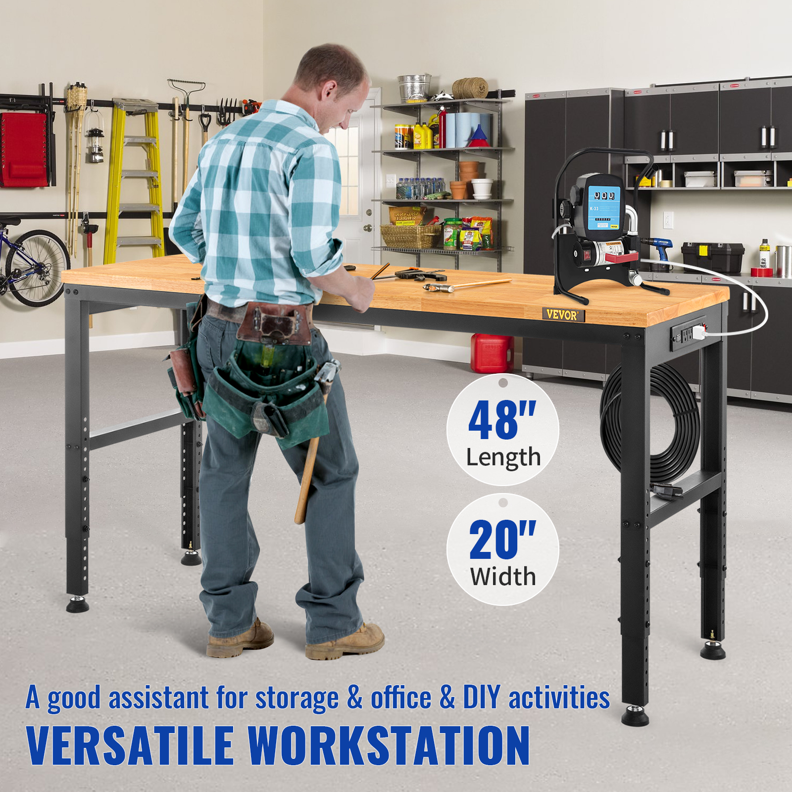 SucceBuy 72cm Woodworking Work - Desk Setup Oak avis et prix