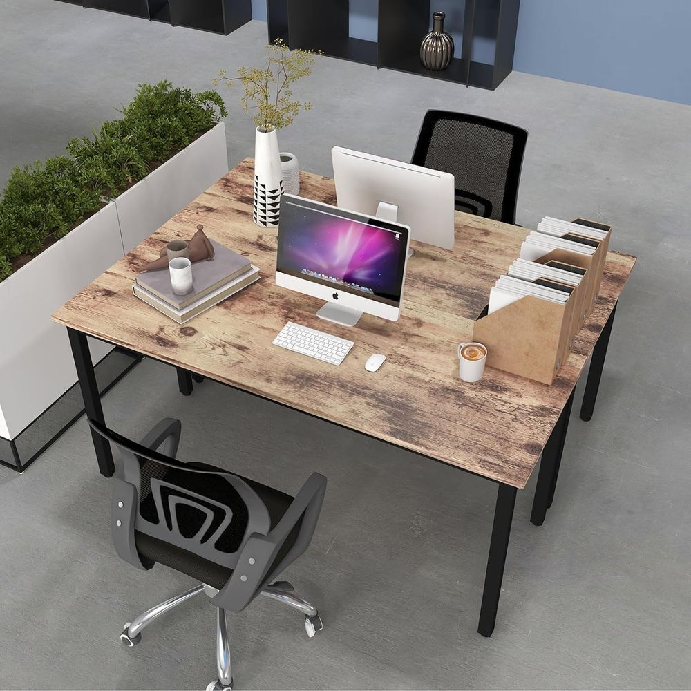 Rustic Brown 4-8 Person Meetin - Desk Setup In Office avis et prix
