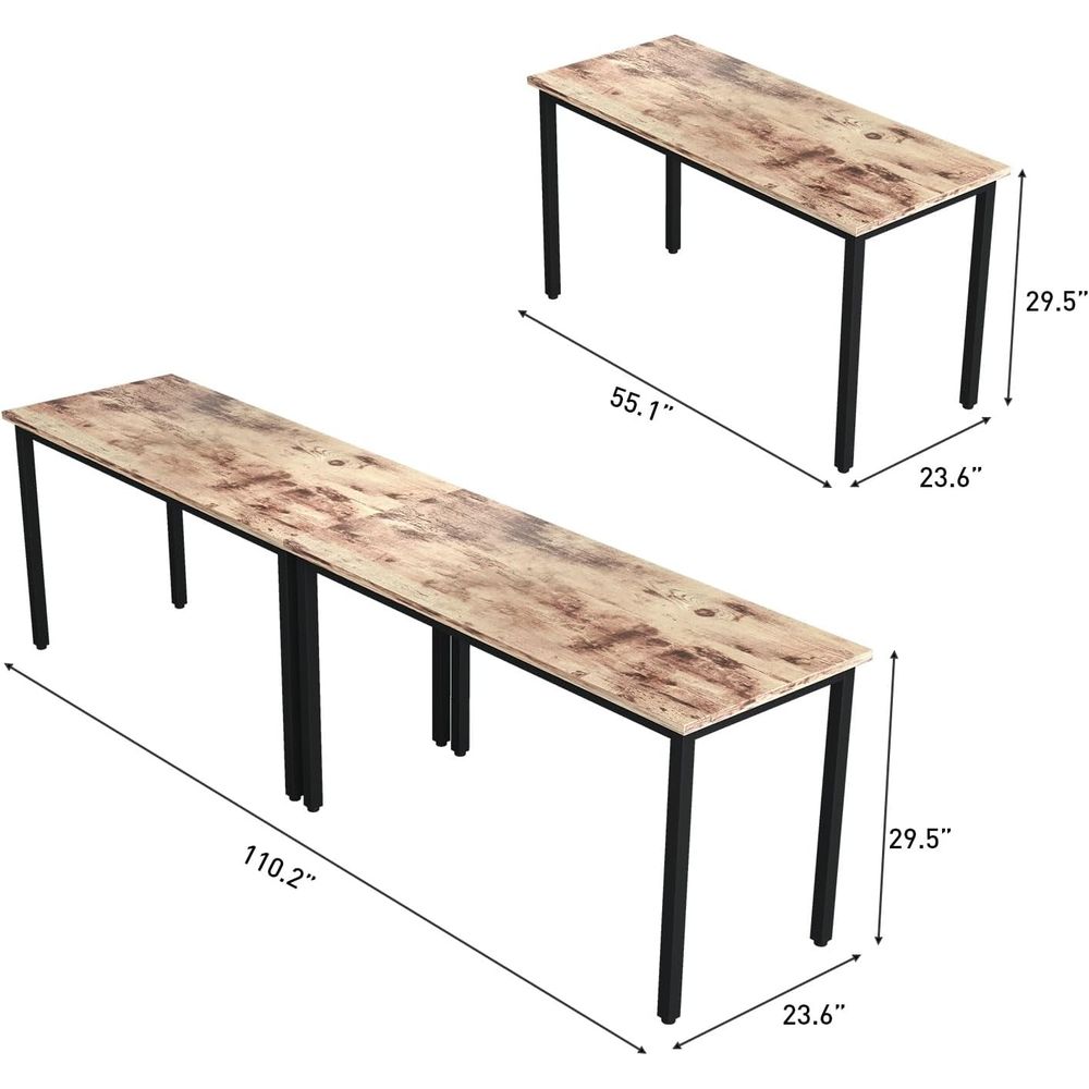 Rustic Brown 4-8 Person Meetin - Desk Setup In Office avis et prix
