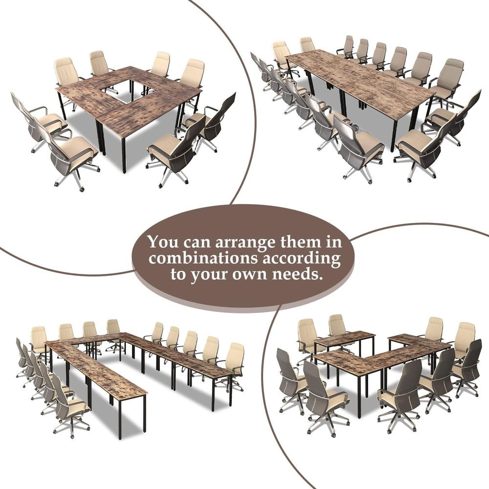 Rustic Brown 4-8 Person Meetin - Desk Setup In Office avis et prix