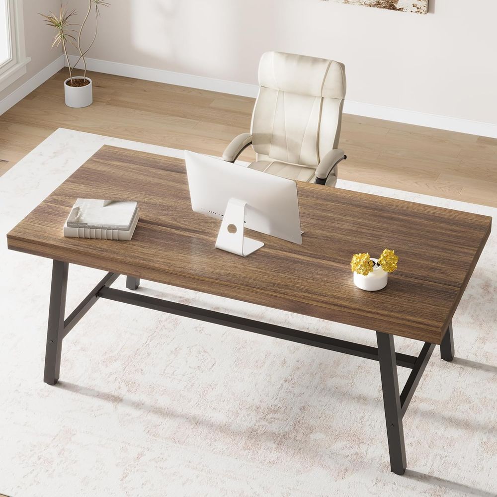 Extra Long Industrial-Style Ru - Desk Setup Dual Monitor avis et prix