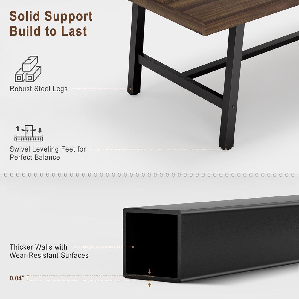 Extra Long Industrial-Style Ru - Desk Setup Dual Monitor avis et prix
